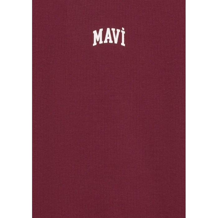 Mavi 7610350-70393 Mavi Logo Baskılı Bordo Tişört