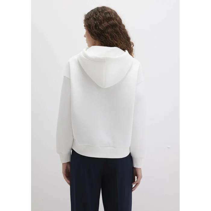 Mavi 168334-81964 Mavi Logo Baskılı Kapüşonlu Ekru Sweatshirt