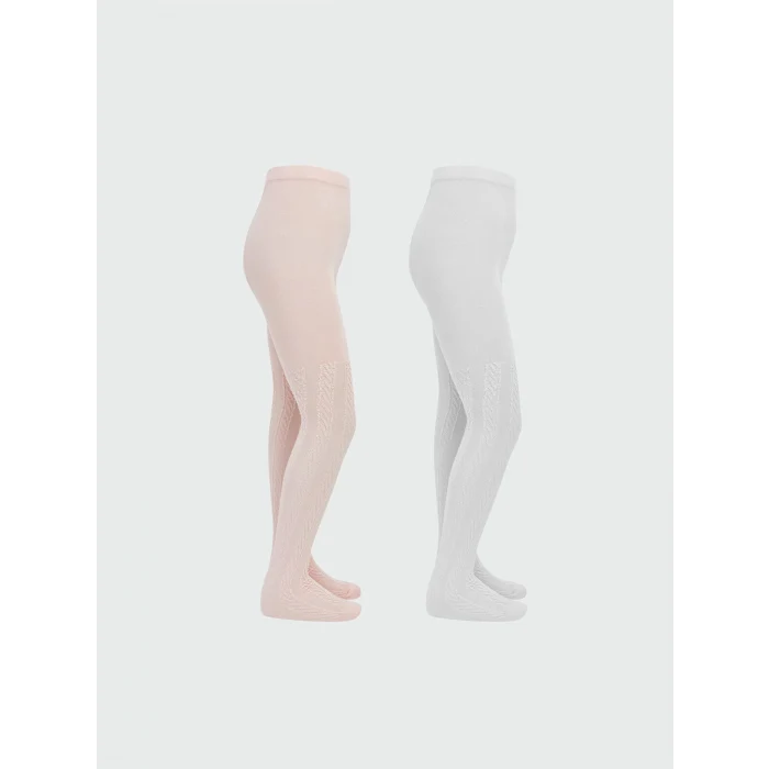 LCW Kids Pembe Kız Çocuk Külotlu Çorap 2li