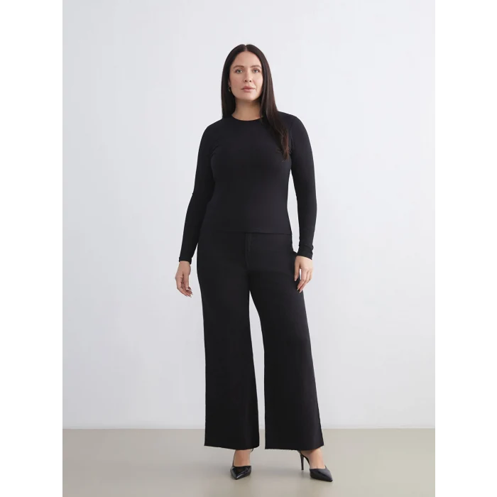 LCW Modest Siyah Wideleg Kadın Jean Pantolon