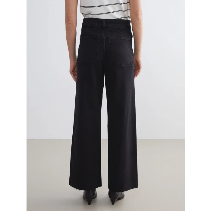 LCW Modest Siyah Wideleg Kadın Jean Pantolon