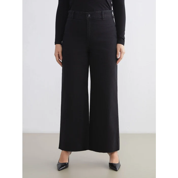 LCW Modest Siyah Wideleg Kadın Jean Pantolon