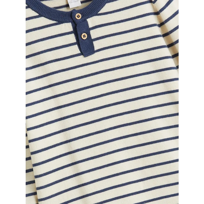 LCW Kids Lacivert Bisiklet Yaka Uzun Kollu Erkek Çocuk Triko Kazak