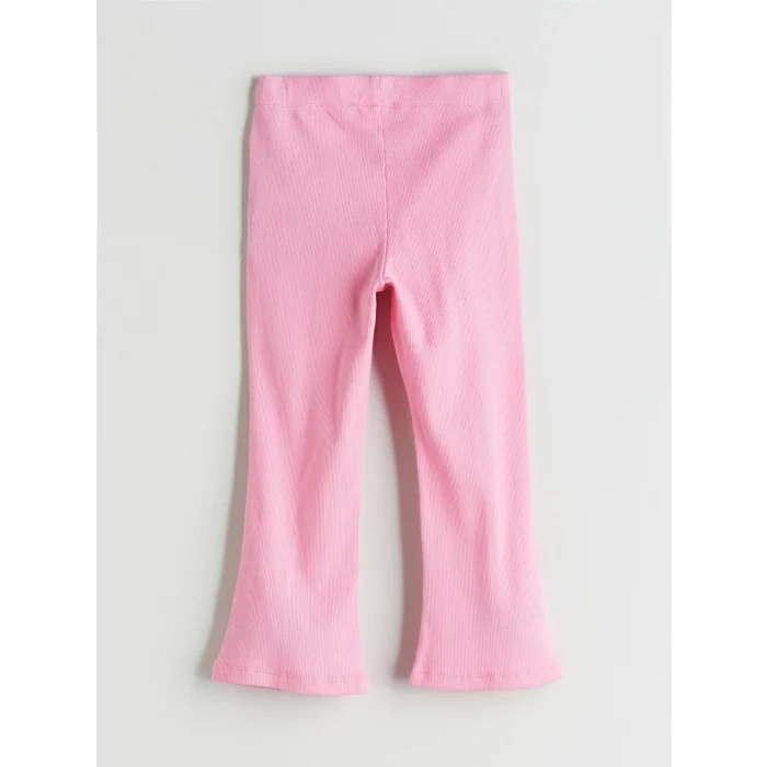 LCW Kids Pembe Beli Lastikli İspanyol Paça Kız Çocuk Tayt