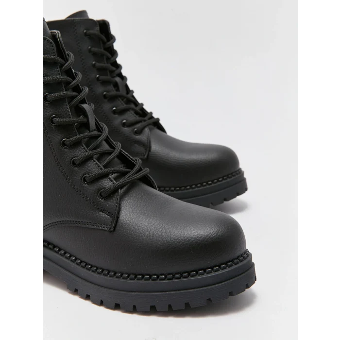 LCW STEPS Siyah Deri Görünümlü Kadın Bot