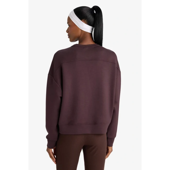 Defacto E8954AXBN340 Kahve DeFactoFit Oversize Geniş Kalıp Bisiklet Yaka Modal Sporcu Sweatshirt