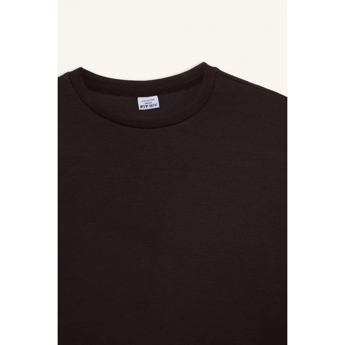 Defacto E8954AXBN340 Kahve DeFactoFit Oversize Geniş Kalıp Bisiklet Yaka Modal Sporcu Sweatshirt