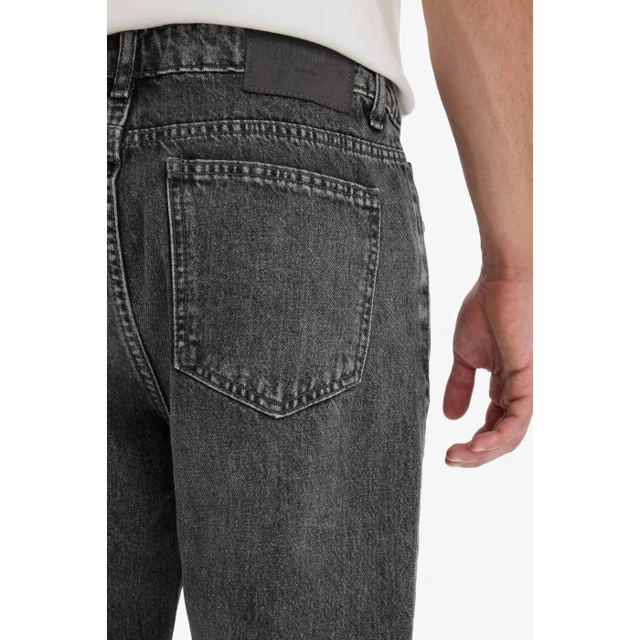 Defacto F2981AXNM55 Gri %100 Pamuk 90s Slim Fit Dar Kalıp Yüksek Bel Dar Paça Jean Pantolon