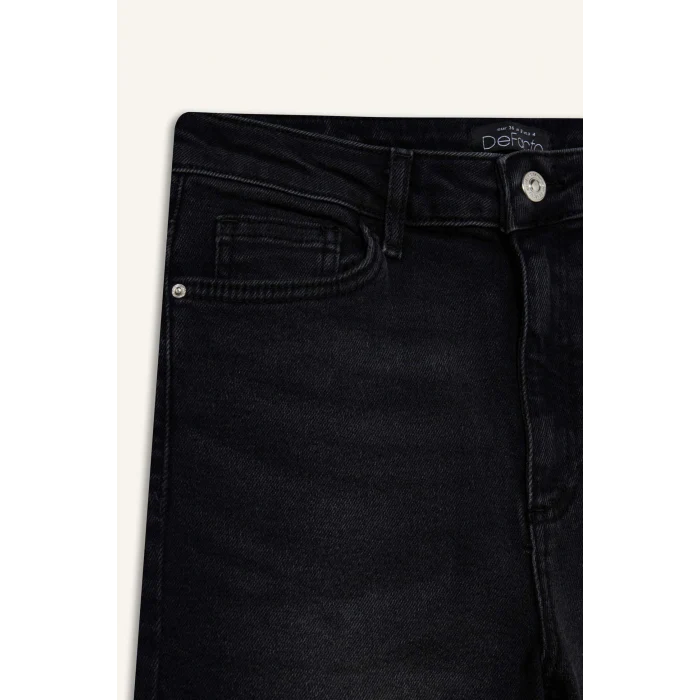 Defacto E9820AXNM40 Siyah Skinny Fit Yüksek Bel Bilek Boy Jean Pantolon