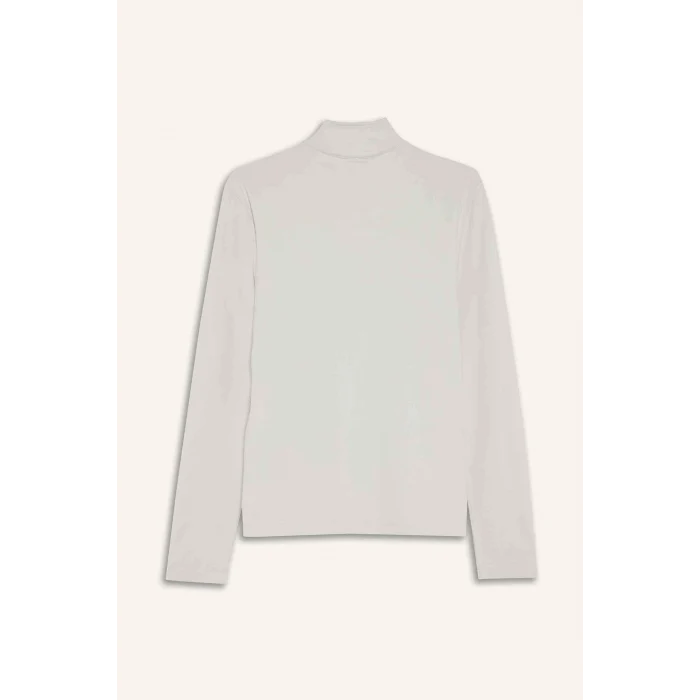 Defacto F1687AXBG721 Bej DeFactoFit Standart Fit Dik Yaka Fermuarlı Sporcu Sweatshirt