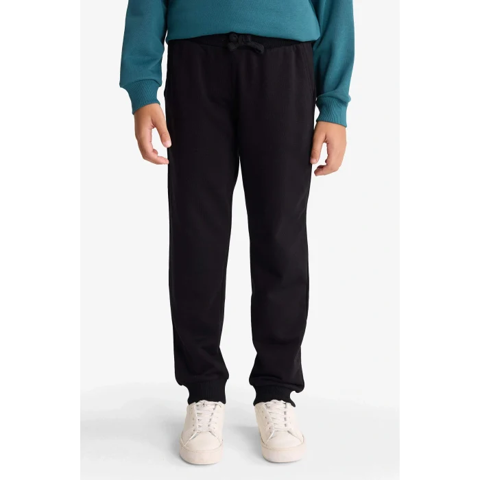 Defacto F7088A8GN756 Yeşil Erkek Çocuk 2li Takım Yarım Fermuarlı Baskılı Sweatshirt Eşofman Altı