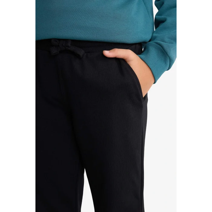 Defacto F7088A8GN756 Yeşil Erkek Çocuk 2li Takım Yarım Fermuarlı Baskılı Sweatshirt Eşofman Altı