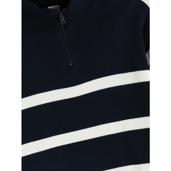 LCW Kids Lacivert Dik Yaka Erkek Çocuk Triko Kazak