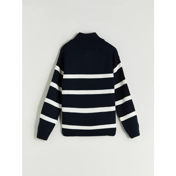 LCW Kids Lacivert Dik Yaka Erkek Çocuk Triko Kazak