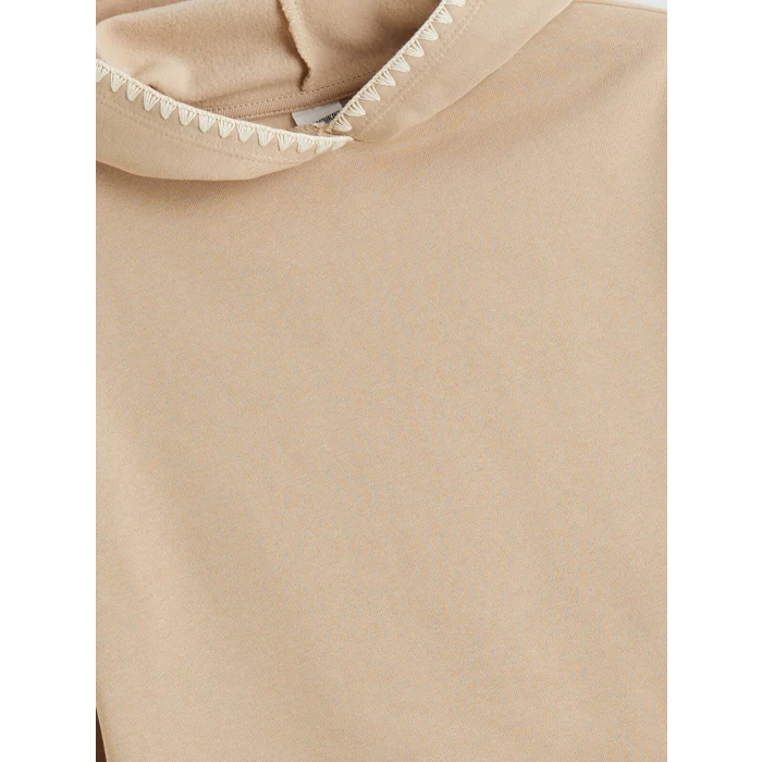 LCW Kids Bej Kapüşonlu Kız Çocuk Sweatshirt