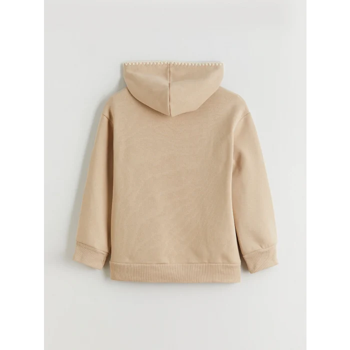 LCW Kids Bej Kapüşonlu Kız Çocuk Sweatshirt