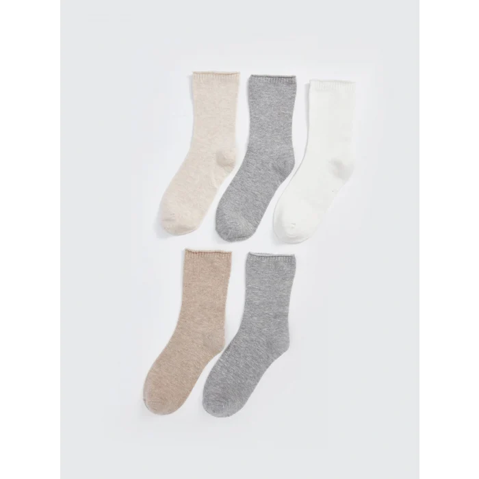 LCW DREAM Bej Kadın Düz Soket Çorap 5li