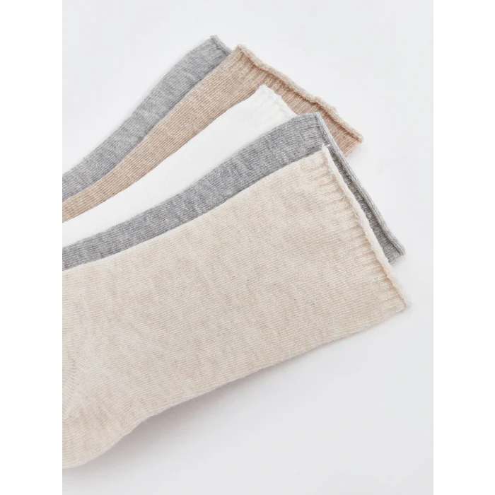 LCW DREAM Bej Kadın Düz Soket Çorap 5li