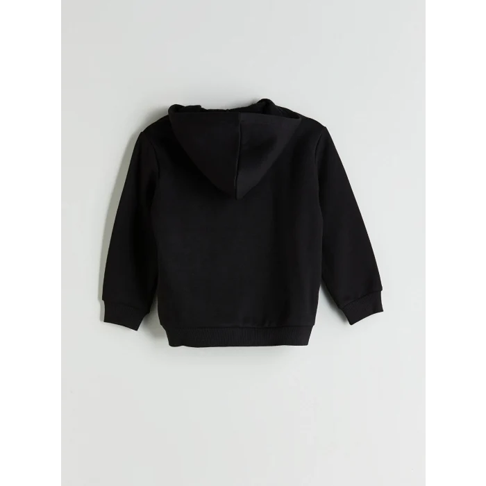 LCW Kids Siyah Kapüşonlu Erkek Çocuk Kalın Fermuarlı Sweatshirt