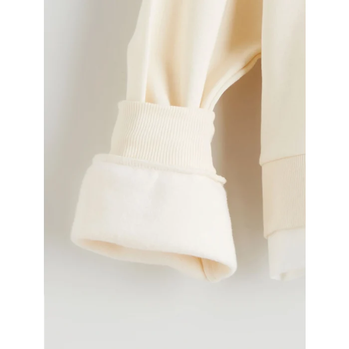 LCW Kids Bej Bisiklet Yaka Kız Çocuk Sweatshirt