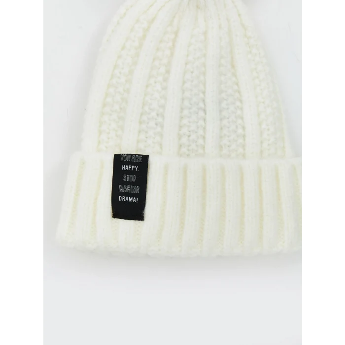 LCW ACCESSORIES Ekru Ponponlu Kız Çocuk Bere