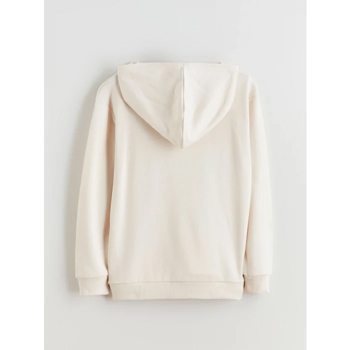 LCW Kids Bej Kapüşonlu Erkek Çocuk Sweatshirt