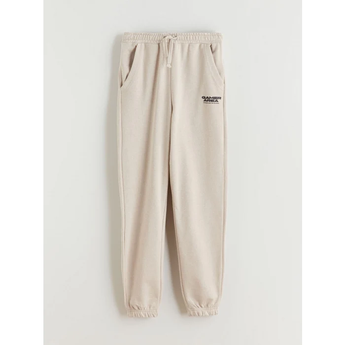 LCW Kids Bej Beli Lastikli Erkek Çocuk Jogger Eşofman Altı