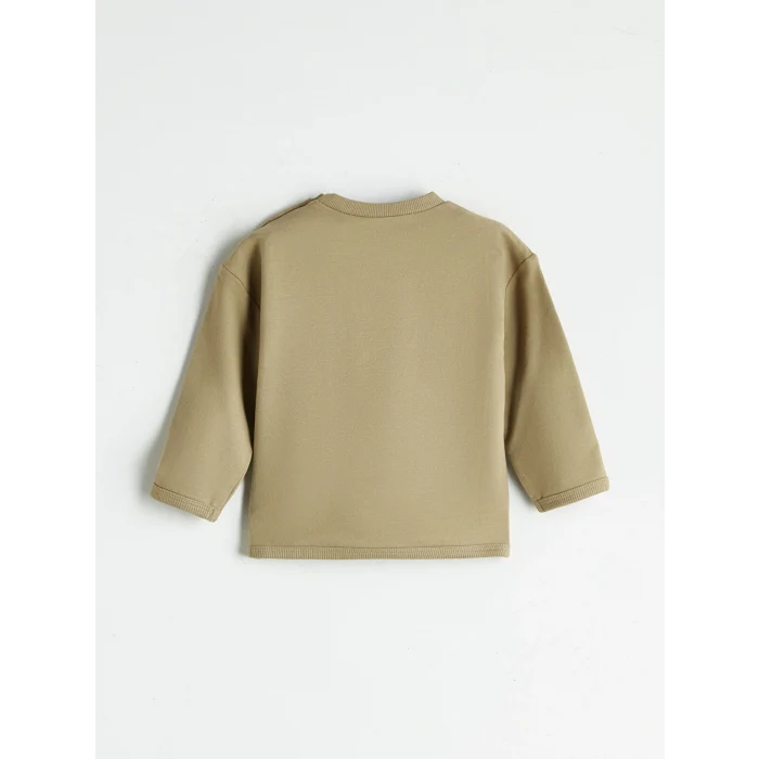 LCW baby Haki Baskılı Erkek Bebek Sweatshirt ve Eşofman Alt 2li