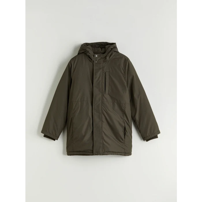LCW Kids Haki Kapüşonlu Erkek Çocuk Mont