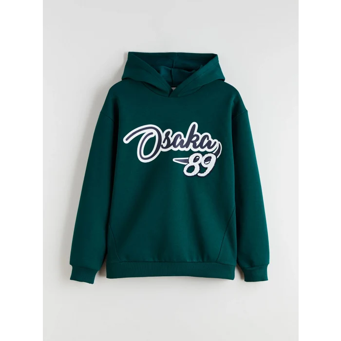 LCW Kids Yeşil Kapüşonlu Erkek Çocuk Sweatshirt