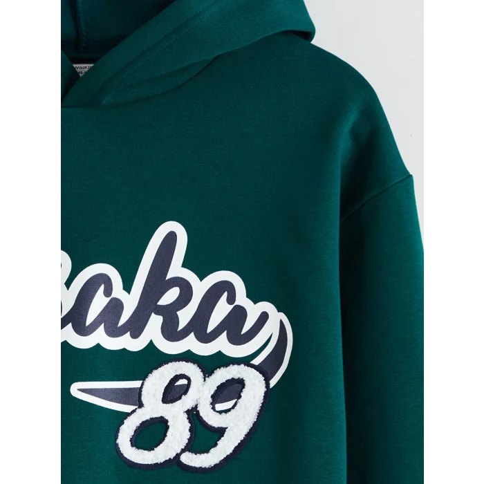 LCW Kids Yeşil Kapüşonlu Erkek Çocuk Sweatshirt