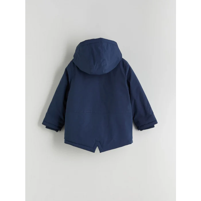 LCW Kids Lacivert Kapüşonlu Astarlı Erkek Çocuk Mont