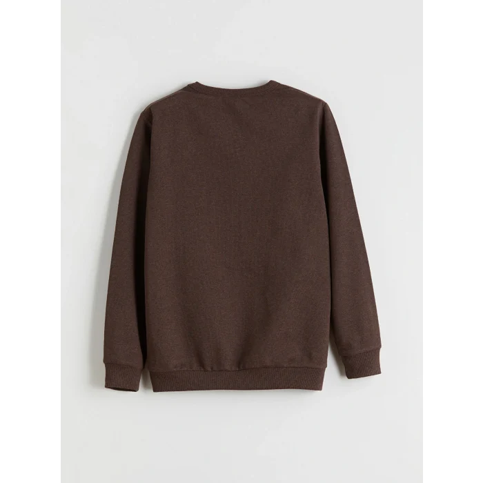 LCW Kids Kahverengi Bisiklet Yaka Erkek Çocuk Sweatshirt