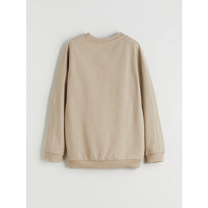 LCW Kids Bej Bisiklet Yaka Erkek Çocuk Sweatshirt