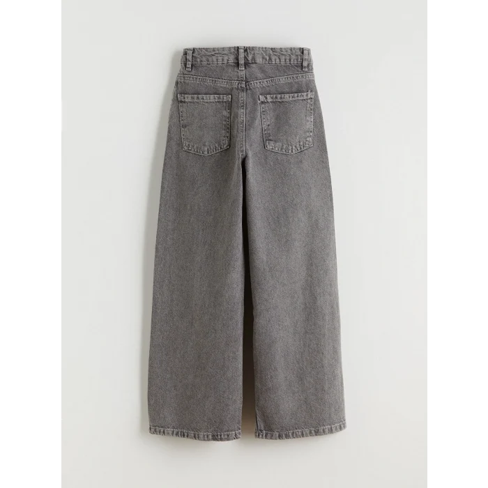 LCW Kids Gri Wideleg Kız Çocuk Jean Pantolon