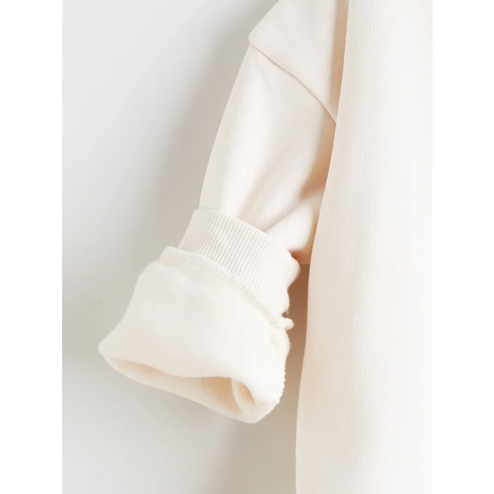 LCW Kids Ekru Ayıcık Baskılı Kız Çocuk Sweatshirt ve Tayt Pantolon 2li