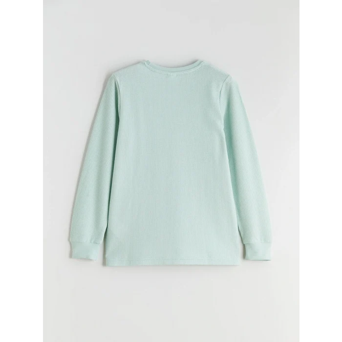 LCW Kids Yeşil Baskılı Waffle Erkek Çocuk Pijama Takımı