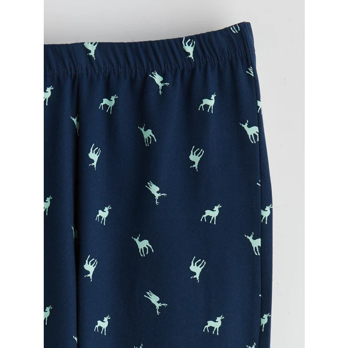 LCW Kids Yeşil Baskılı Waffle Erkek Çocuk Pijama Takımı