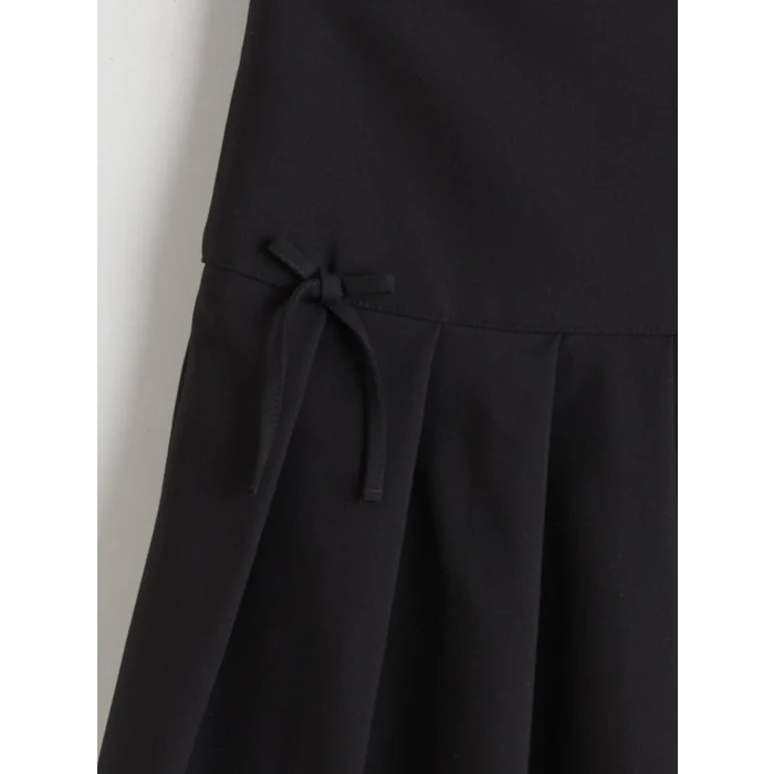 LCW Kids Siyah Basic Pileli Kız Çocuk Etek