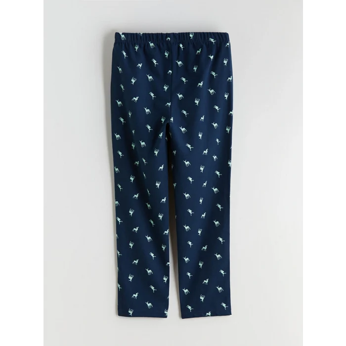 LCW Kids Yeşil Baskılı Waffle Erkek Çocuk Pijama Takımı