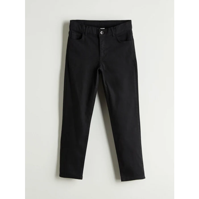 LCW Kids Siyah Slim Fit Erkek Çocuk Okul Pantolonu