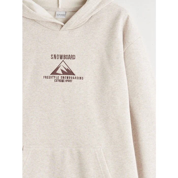 LCW Kids Ekru Kapüşonlu Erkek Çocuk Sweatshirt