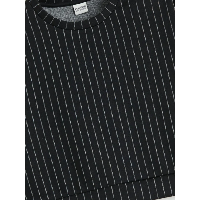 LCW Kids Siyah Bisiklet Yaka Kız Çocuk Sweatshirt ve Pantolon