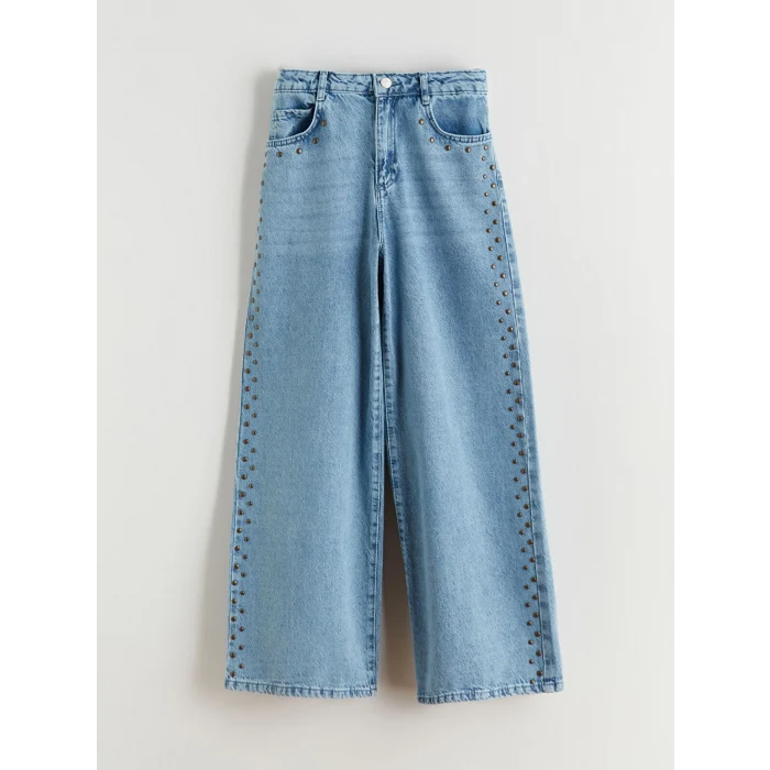 LCW Kids Mavi Wideleg Kız Çocuk Jean Pantolon