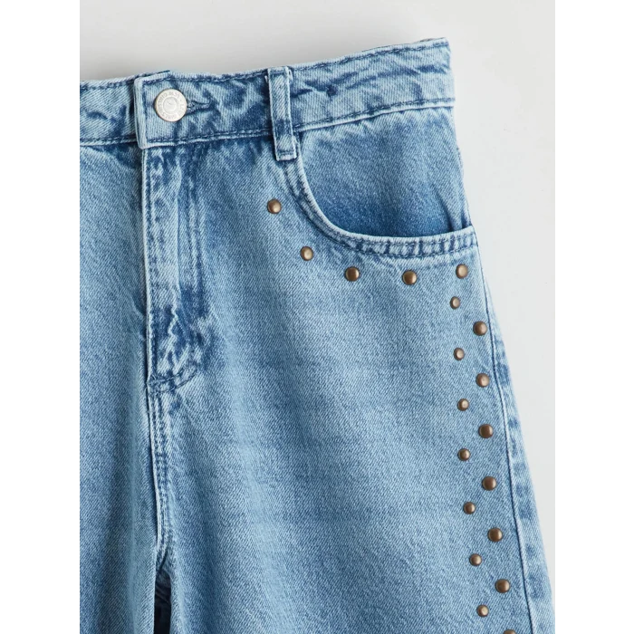 LCW Kids Mavi Wideleg Kız Çocuk Jean Pantolon