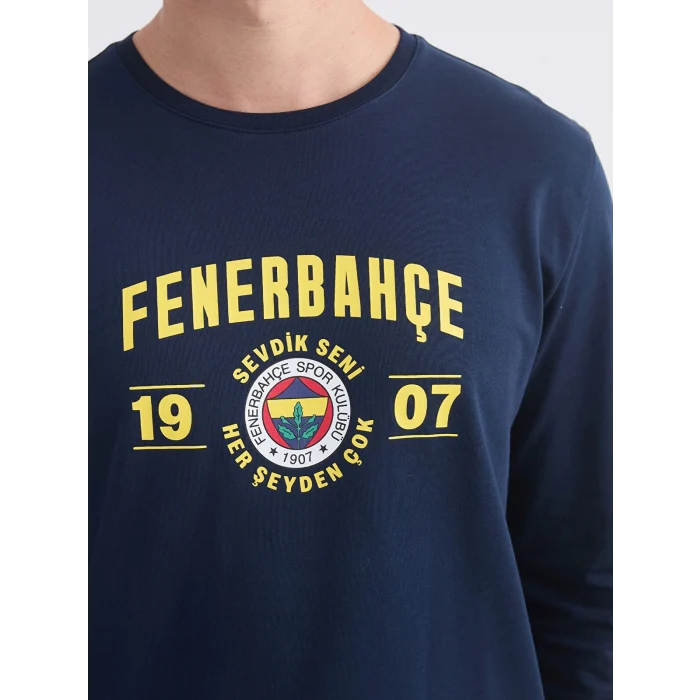 LC WAIKIKI Lacivert Baskılı Erkek Pijama Takımı