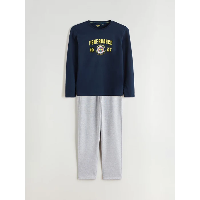 LC WAIKIKI Lacivert Baskılı Erkek Pijama Takımı