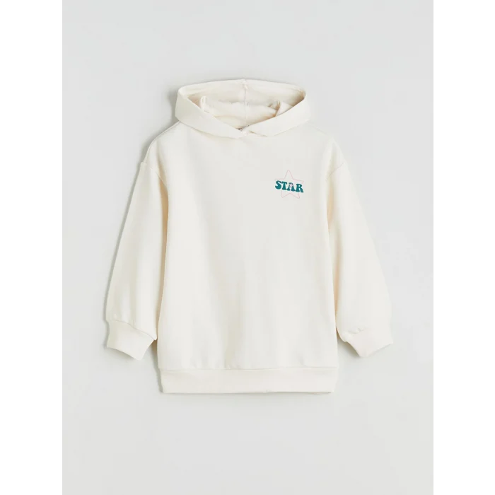 LCW Kids Ekru Kapüşonlu Kız Çocuk Sweatshirt