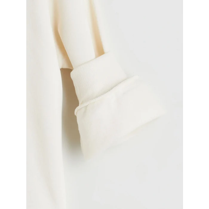 LCW Kids Ekru Kapüşonlu Kız Çocuk Sweatshirt