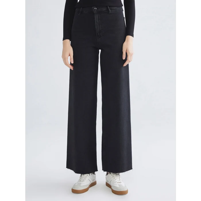 LCW Jeans Siyah Wideleg Kadın Jean Pantolon